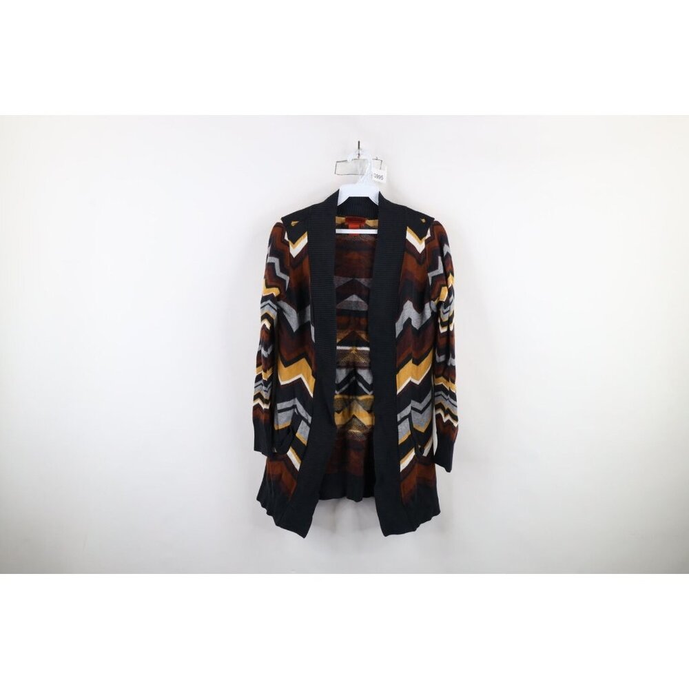 Missoni For Target Womens S Earth Tone Zig Zag Knit Open Front Cardigan Sweater